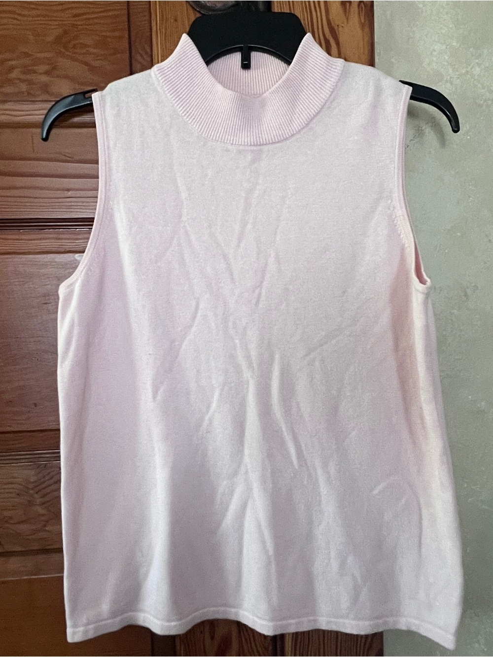 Women’s Office Wear Preppy Coquette Pink Sweater Mock Neck Tank Size S